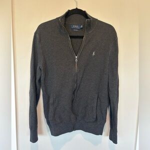 Ralph Lauren Men's Charcoal Zip-Up Sweater